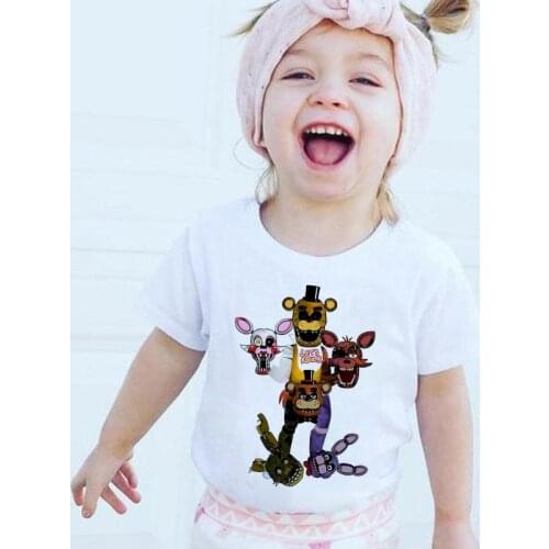 Summer Fashion Fun Kid Five Night At Freddy Fnaf T -Shirt Cartoons Children Cartoon Printed Tee Shirts T Shirt For Boys/ Girls