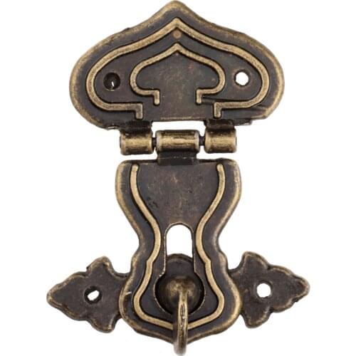 1pc Lock Hasp Hook Metal 5 screws Antique Bronze 63x47mm Decorative Wooden Box Case Chest Padlock Vintage Iron Hardware