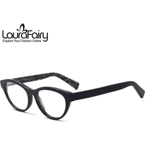 Laura Fairy Fashion Eye Glasses Frames Transparent for Women High Grade Acetate Cateye Optical Glasses gafas de lectura LF5467
