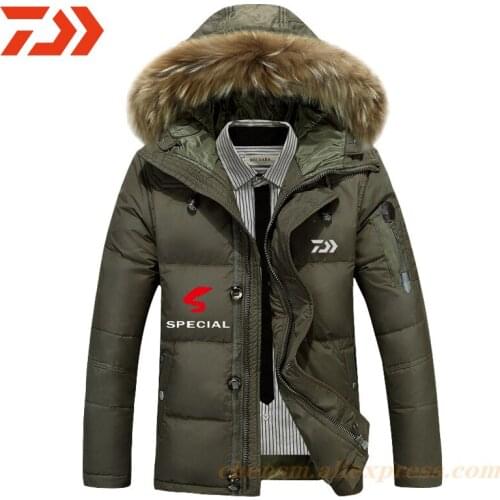 Daiwa Men Winter Fishing Jacket 2021 New Thickening Fleece Fishing Shirt Thick Camping Outdoor Clothing Hiking Jacket