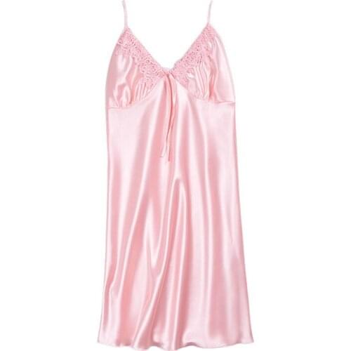 Nightdress women 's summer lace sexy suspenders Nightgown solid color mini home clothes fashion evening wear пижама