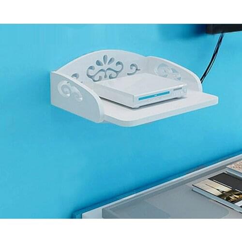 New European style telephone TV set-top box rack carved white clapboard stand racks Router shelf for living room Free shipping