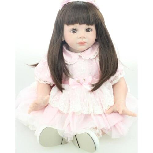 24" Original NPK reborn toddler girl baby silicone doll pink princess bebe reborn children gift toys