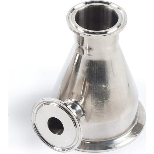 Clamp 2" 51mm (OD 64mm) x 3" 76mm (OD91mm) x 1.5" 19mm (OD50,5)mmReducer .Sanitary Steel 304 . Height 95mm