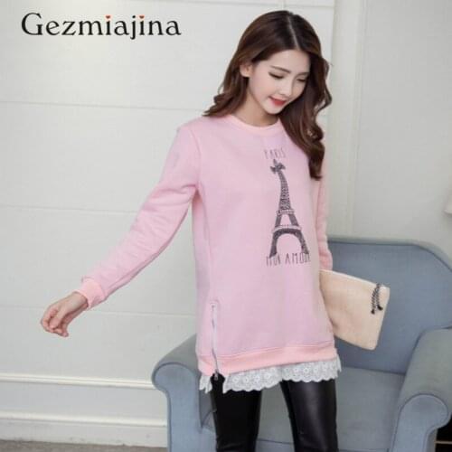 Maternity dress autumn winter pregnancy wear long sleeve tops pregnant woman t-shirt printed large size maternity clothing