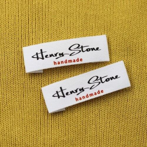 Custom Sewing label, Logo or Text - Custom Design, Personalized Brand , Sew on Cotton Fabric (FR389)