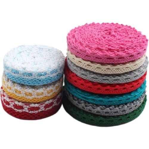 10yards/lot colorful Cotton Lace Ribbon DIY Sewing lace trimming Handmade Patchwork Cloth Hometexile Curtain Craft Accessories