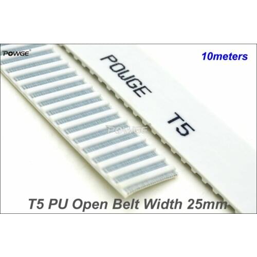 POWGE 10meters T5 Open-End Timing Belt T5-25 Width=25mm PU With Steel Core T5 25 AT5 Belt Fit T5 Timing Pulley For CNC RepRap