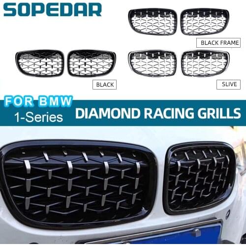 SOPEDAR Car Front Bumper Grilles Sport Racing Grill For Bmw 1 Series E81 E82 E87 E88 07-14 Auto Hood Kidney Grills Bumper Grille