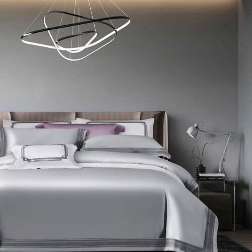 Luxury Bedding Set High Thread Count Long Staple Sateen Weave Silky Soft Breathable Duvet cover set 4pcs bed sheet pillow shams