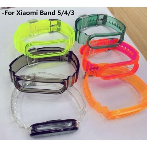 Silicone Strap For Xiaomi Mi Band 5/4/3 Bracelet Colorful Transparent TPU Replacement Wristband for xiaomi miband 5 4 3 strap