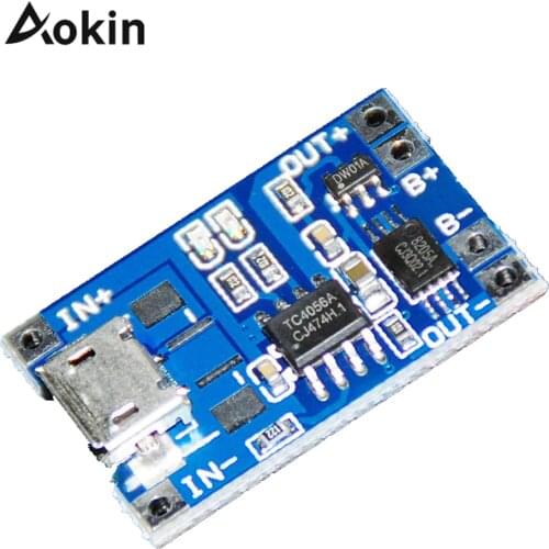 TP4056 5V 1A Micro USB 18650 Lithium Battery Charging Board Charger Module Protection Dual Functions TP4056