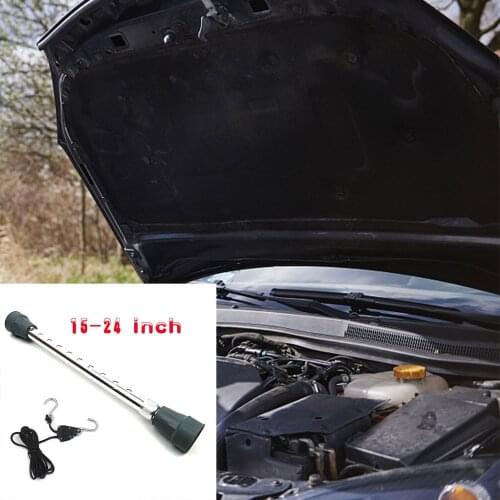 Universal 15-24 Inch Front Bonnet Hood Support Strut With Telescopic Rope For Car