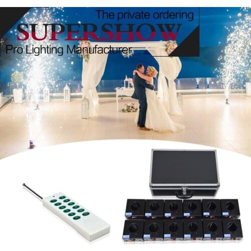 Indoor /outdoor wedding stage Sparking machine Cold fountain fireworks firing system 12pcs Stage Firing Device 1 Case