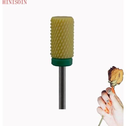 Yellow ceramic-5pcs- Nail Bit Ceramic Foot Bit grinding head