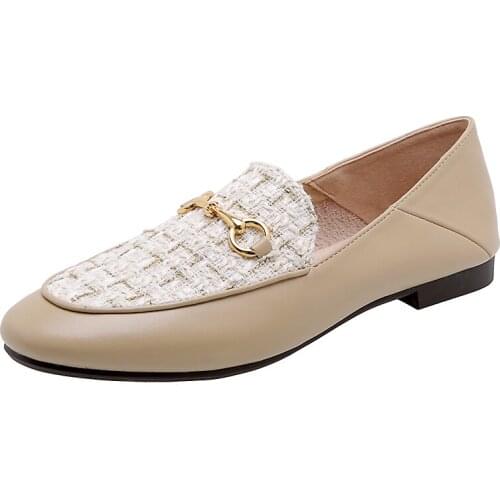 Flats Loafers Fashion 2020 Apricot Black Casual Sweet Shoes Women Size35-40 Spring Summer Ladies Shoes Chaussure Femme Zapatos