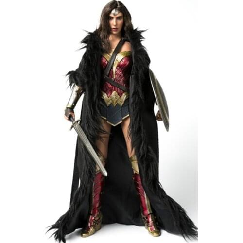 STOYS 1/6 Scale Cosplay Woman Black Wonder Cloak Long Coat F 12" Female Figure Toys Accessories