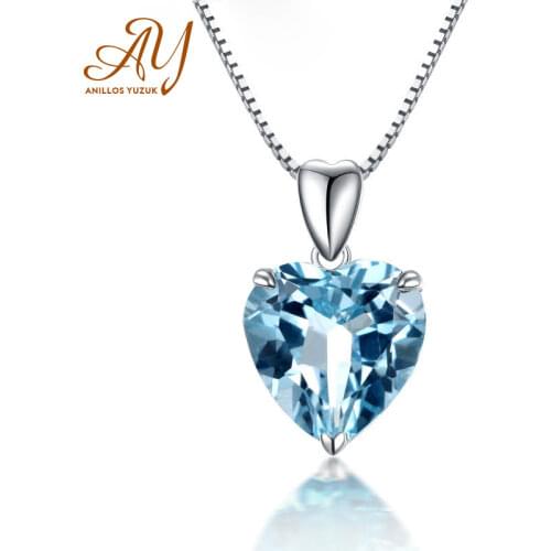 Anillos Yuzuk Silver 925 Jewelry Necklace 100% Sterling Silver 925 Sapphire Pendant Luxury Woman Silver Necklace Fine Jewelry