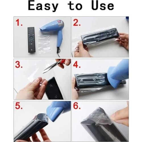 100 Pcs Heat Shrink Film Clear PVC Shrinkable Packaging Wrap Sealing Protector Hot Kitchen Storage & Organization Home & Garden