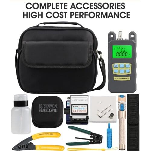 15pcs/set FTTH Fiber Optic Tool Kit with Fiber Cleaver ,Visual Fault Locator 5km,-70~+10dBm Optical Power Meter
