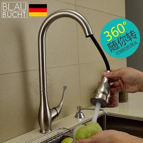 2015 Promotion Lanos Torneira Cozinha Ht Blaubuc For Hot And Cold Faucet Pull Type Vegetables Basin Drawing Copper Swivel Head