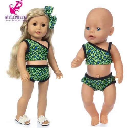 43cm Baby Doll Swim Clothes with Bow Gift Toys Wears 18 Inch american og Girl Doll Bikini Set