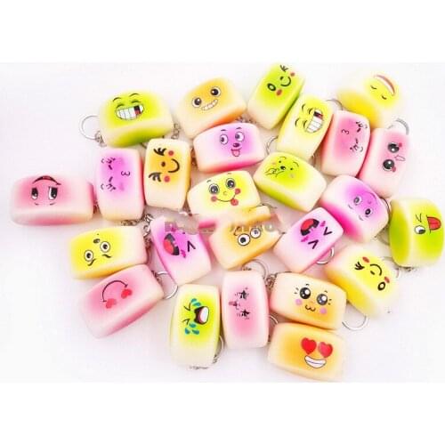 50pcs New colorful slow rising Mini Face Steamed Bun Squishy Toys for Chirden Gifts