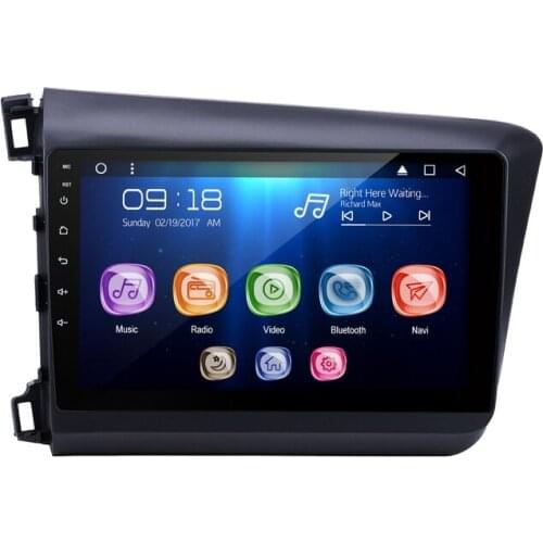 Allways 10.1" IPS Screen Android 9.0 Octa-core Ram 2GB Rom 32GB Car Multimedia for Honda Civic (LHD) 2012-2014 Full touch screen