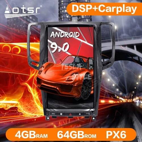 Car Audio For Infiniti G37 G35 G25 G37S Android Radio Cassette Recorder Tesla Screen PX6 Car GPS Navigation Multimedia Player