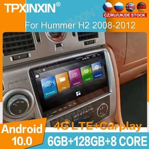 For Hummer H2 2008-2011 Android 10 6+128G 8Core Car GPS Navigation Head unit Multimedia player Auto Radio Tape Recorder IPS DSP