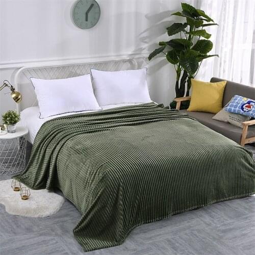 Velvet Bedding Bed Sheet Bedspread Stripes Plain Home Travel Warm Cover Blanket Multi Sizes Single Double Bed Coverlet