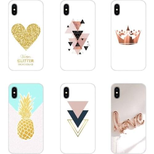 Love Heart Pineapple Gold Rose Stripes TPU Bag Case For Huawei G7 G8 P8 P9 P10 P20 P30 Lite Mini Pro P Smart Plus 2017 2018 2019