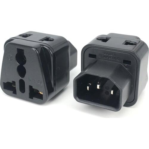 Black White 250v 10a Copper IEC320 C13 C14 Receptacle PDU UPS outlet convert connector wdi-320 2 in 1 power adapter plug