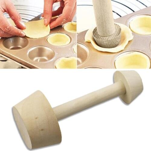 Wooden Egg Tart Tamper Pastry Pusher Mold Kitchen DIY Baking Cake Cooking Tool