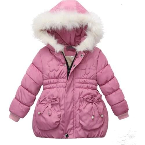 Baby Girls Coats Kids Hooded Jackets Winter Warm Thick Coats Girls Jackets 2 3 4 5 Years Children Clothes Thick Outerwear