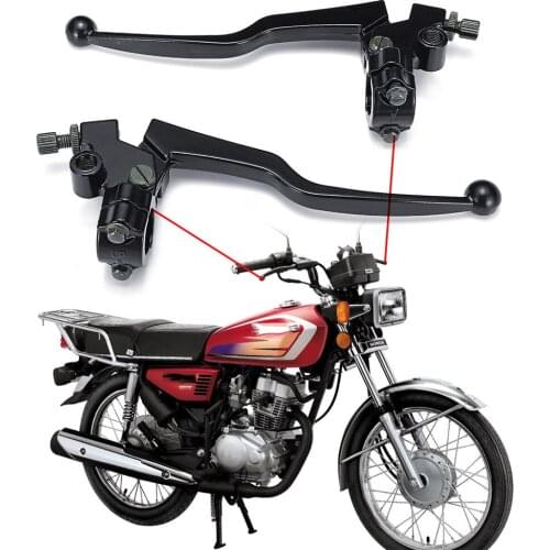For Honda CG 125 Motorcycle 1Pair Brake Clutch Levers BlackAluminum Alloy Motorbike Brake & Clutch Lever Cable Front Brake