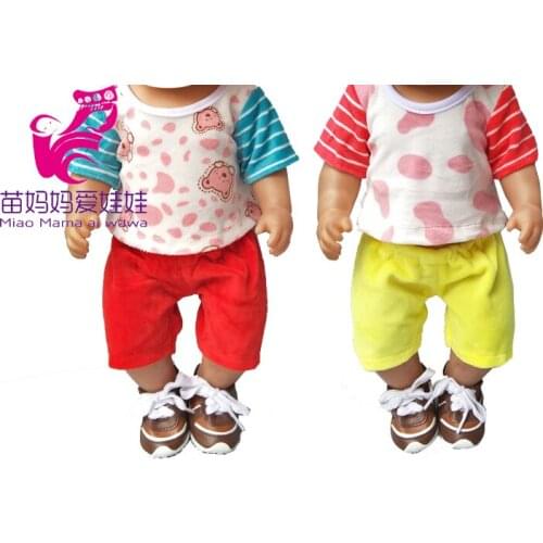 For 43cm doll shirt pants cap for 18 inch girl doll clothes accessories baby girl gifts