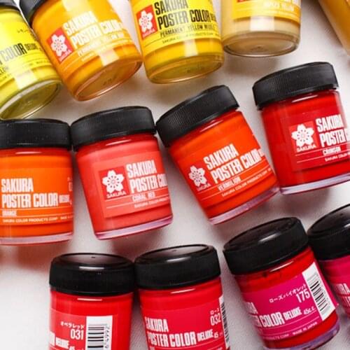 Imported Japan SAKURA Degumming Gouache Pigment Advertising Color Paint Student Publicity Design Pigment 45ml