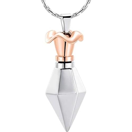 Cremation Jewelry Urn Necklace for Ashes Rose Flower Ashes Holder Stainless Steel Cone Keepsake Urn Jewelry
