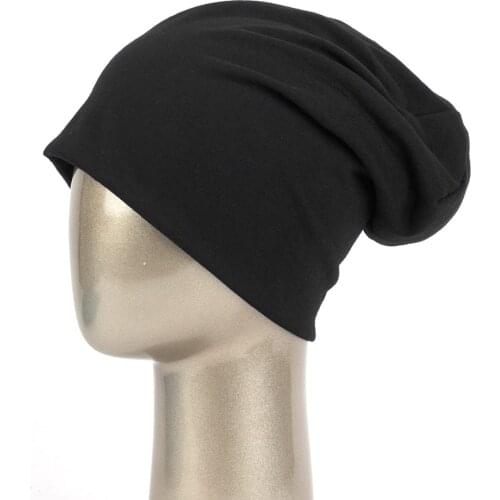 Modal Material Thin Cotton Beanie Hats For Women Outdoor Solid Color Face Shield Multifunction Cap Unisex Dual-Purpose Warm Hat