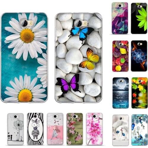 Soft TPU Silicone Case for Huawei Y5 II Y5 2 / Honor 5A LYO-L21 Case Cover Phone Back for Huawei Y5 ii 2 Cute Cat flower Pattern