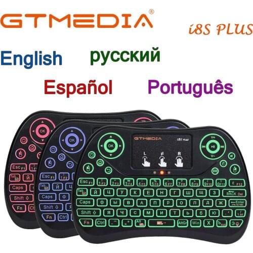 New GTMEDIA 3 colors Backlit Mini Wireless keyboard i8s Plus Air Mouse Touchpad Remote Control For Android TV Box CTG G2 G5 G1PC