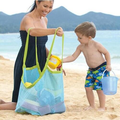 Best Quality Applied Enduring Children Sand Away Beach Mesh Bag Children Beach Toys Clothes Towel Bag Baby Toy Collection Nappy
