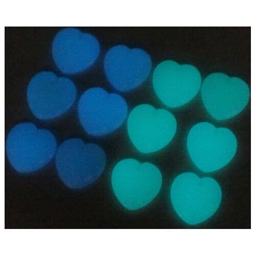 Natural stone Glow in the Dark Quartz crystal moonstone Fluorescent Heart-shaped pendant for diy Jewelry making necklace 24pc