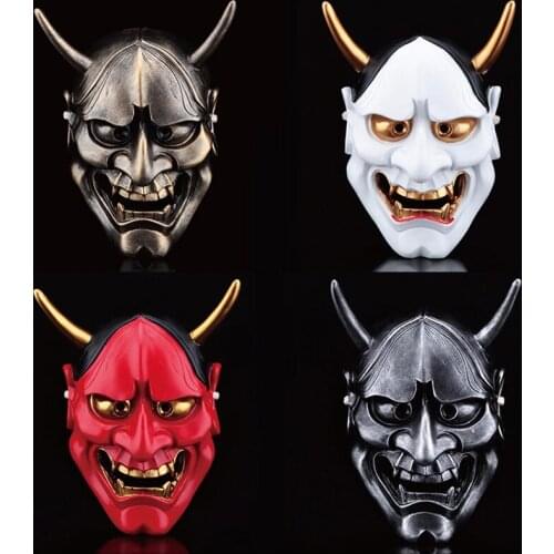 Hot Japanese Noh Hannya Resin Mask Evil Demon Devil Horned Horror Halloween Cosplay Props Gift 30 CM