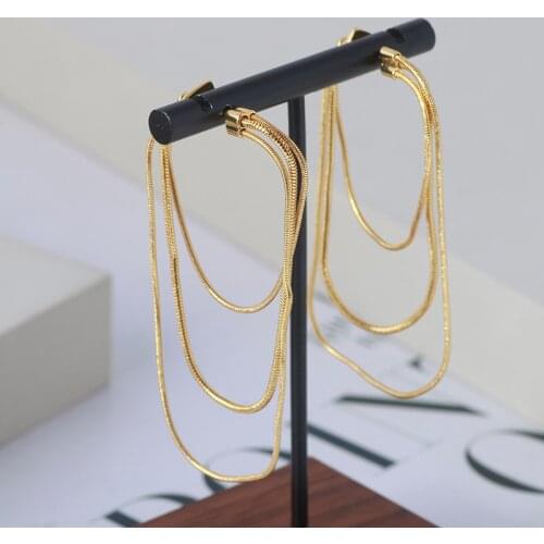 Europe and the United States minimalist cold wind chain flow Su Ling moving simple fashion face thin earring earrings girl