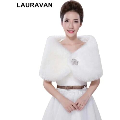 Ivory Red Faux Fur Shawl Wedding Wrap For Formal Dress Cheongsam Married Outerwear Bridal Cape Autumn Winter Jackets Bolero