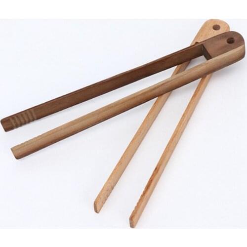 BBQ Grilling Tong Salad Bread Serving Dessert Sugar Ice Clip Wooden Food Toast Tongs Kitchen Gadgets Cooking Baking Tools