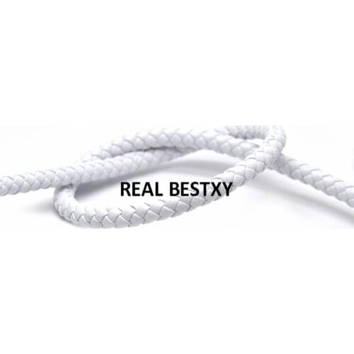 REAL BESTXY 2m/lot approx 6mm white leather Cord Jewelry Cord Craft Jewelry Making super fiber leather cords for jewelry making