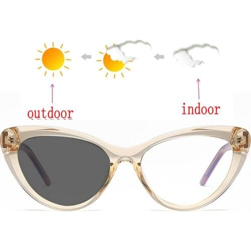 Cat Photochromic Myopia Sunglasses Women Men Nearsighted Glasses Custom Prescription Lens Sunglasses uv400 -1.0~-6.0 NX